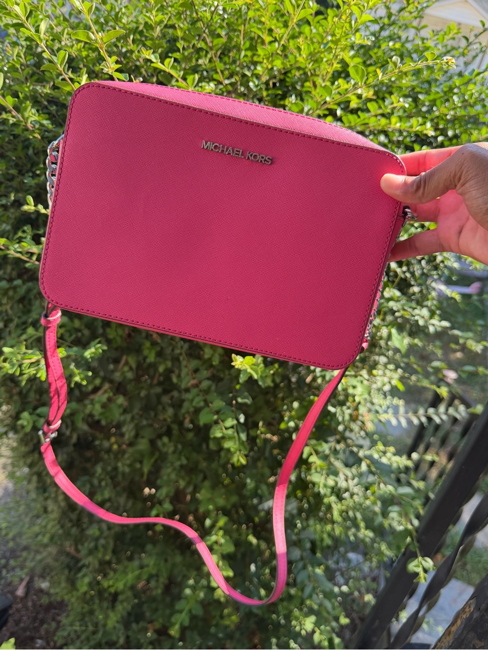 Michael Kors Hot Pink Saffiano Crossbody Bag